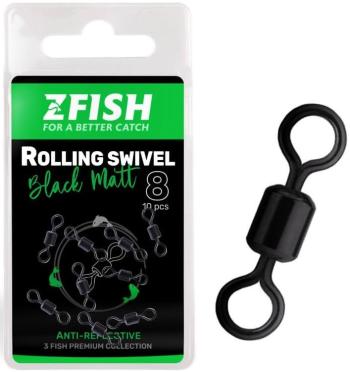 Zfish obratlík rolling swivel black matt vel 8 nosnosť 28 kg