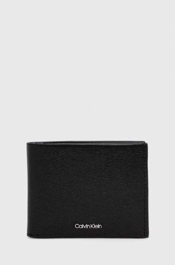 Kožená peňaženka Calvin Klein pánsky, čierna farba