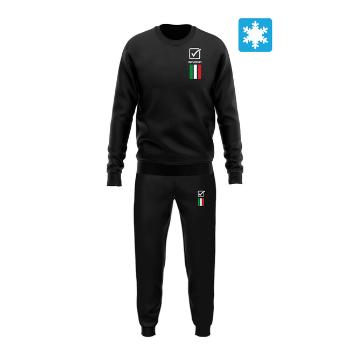 TUTA ITALIA 100 UOMO IN FELPA NERO Tg. 2XL