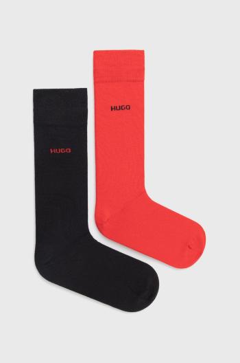 Ponožky HUGO (2-pak) pánske, červená farba