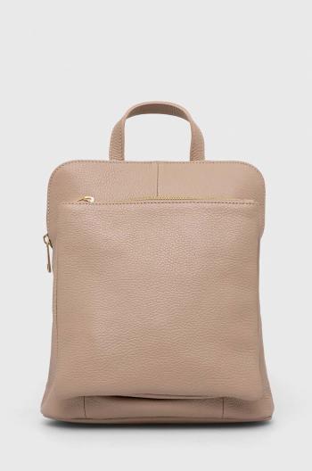 Kožený ruksak Answear Lab dámsky, béžová farba, malý, jednofarebný