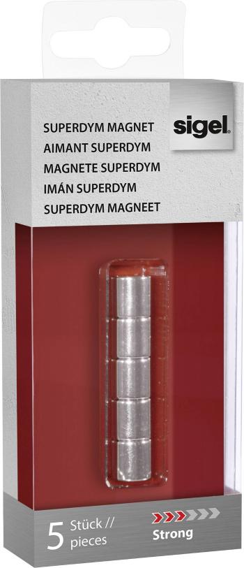 Sigel magnet SuperDym C5 Strong Zylinder-Design (Ø x v) 10 mm x 10 mm cylinder strieborná 5 ks GL700