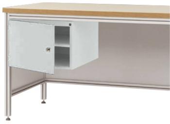 Manuflex ZB4723.7035  Spodná konštrukcia krytu pre pracovné stoly ALU, využiteľná výška 300 mm s pántom dverí vľavo, pre