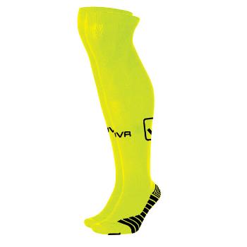 CALZA CALCIO ALTA GIALLO FLUO/NERO Tg. SENIOR