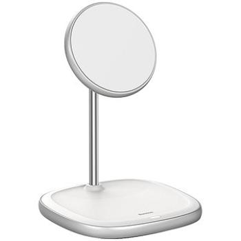 Baseus Swan Magnetic Desktop Bracket Wireless Charger 15 W White (WXSW-02)