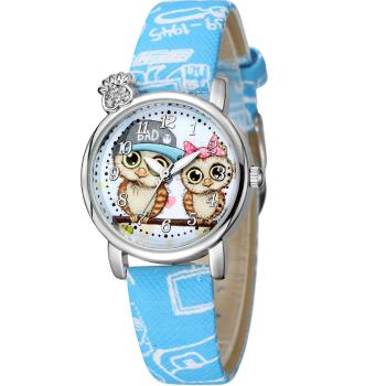 OEM Detské Hodinky Owl  KP11304 modrá