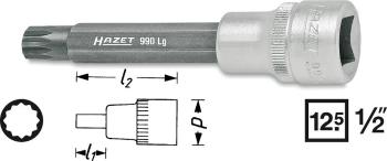 Hazet  990LG-6 štvorzub (XZN) nástrčný kľúč 6 mm     1/2" (12.5 mm)