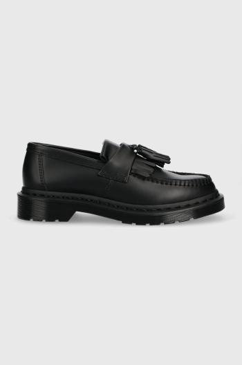 Kožené mokasíny Dr. Martens Adrian Mono dámske, čierna farba, na plochom podpätku, DM30637001