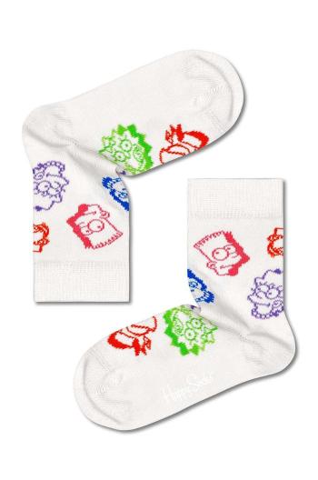 Detské ponožky Happy Socks The Simpsons Family biela farba