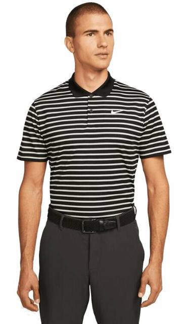 Nike Dri-Fit Victory Mens Striped Golf Polo Black/White 2XL