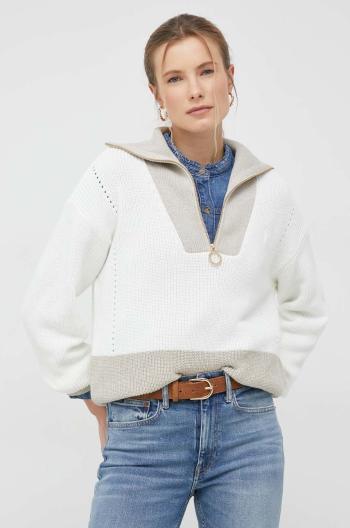Bavlnený sveter Tommy Hilfiger dámsky, béžová farba