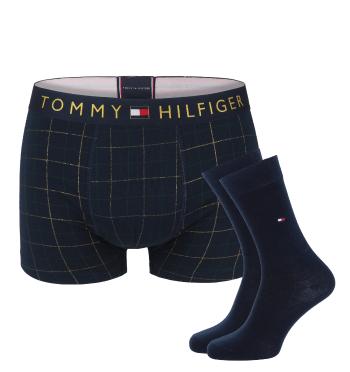 TOMMY HILFIGER - TH Monogram festive print check boxerky & ponožky v darčekovom balení-M (77-88 cm)