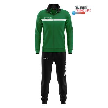 TUTA GIVOVA ONE FULL ZIP POLARFLEECE VERDE/NERO Tg. XS