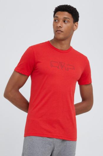 Bavlnené tričko CMP červená farba, s potlačou