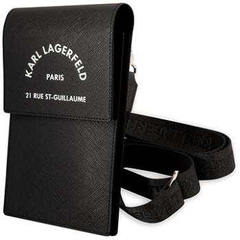 Karl Lagerfeld Saffiano Rue Saint Guillaume Wallet Phone Bag Black (KLWBSARSGK)