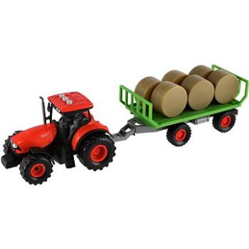 Teddies Traktor Zetor s vlekom a balíkmi na zotrvačník (8592190863005)