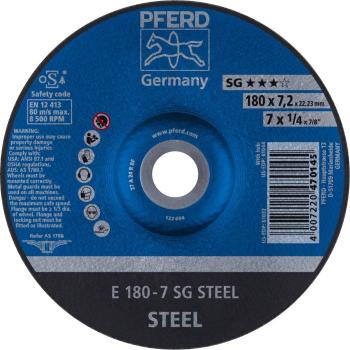 PFERD 62217626 Sg Steel brúsny kotúč lomený  180 mm 22.23 mm 10 ks