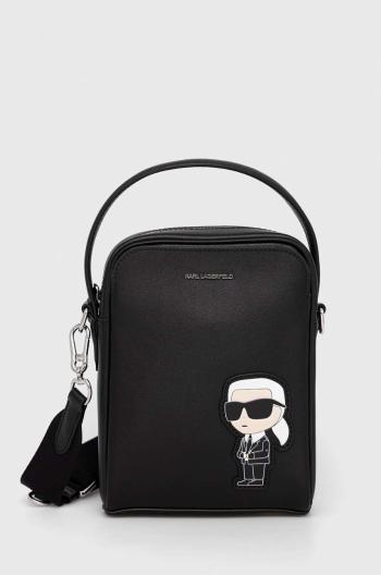 Kožená taška Karl Lagerfeld čierna farba