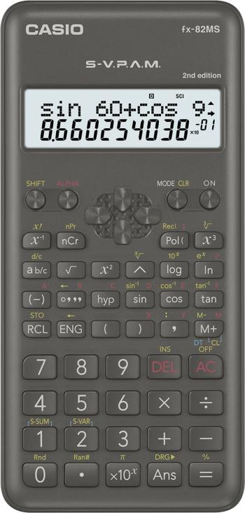 Casio FX-82MS-2 školský počítač čierna Displej (počet miest): 12 na batérie (š x v x h) 77 x 14 x 162 mm