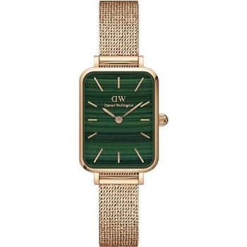 DANIEL WELLINGTON Quadro Pressed Mesh Rose gold/Green (7315030022681)