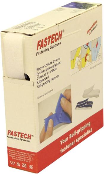 FASTECH® B25-SKL02000010 pásik so suchým zipsom zalepenie hotmelt flaušová časť (d x š) 10 m x 25 mm biela 10 m