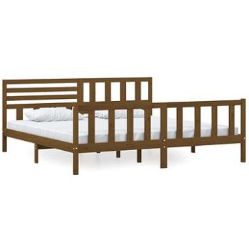 Rám postele medovo hnedý masívne drevo 200 × 200 cm, 3101176