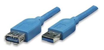 TECHly #####USB-Kabel #####USB 3.2 Gen1 (USB 3.0 / USB 3.1 Gen1) #####USB-A Stecker, #####USB-A Buchse 3.00 m modrá pozl