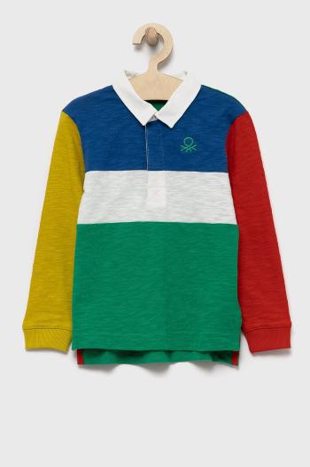 Detská bavlnená košeľa s dlhým rukávom United Colors of Benetton vzorovaný