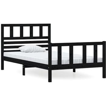 Rám postele čierny masívne drevo 100 × 200 cm, 3101147