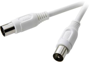 SpeaKa Professional anténny prepojovací kábel [1x anténna zástrčka 75 Ω - 1x anténna zásuvka 75 Ω] 10.00 m 75 dB  biela