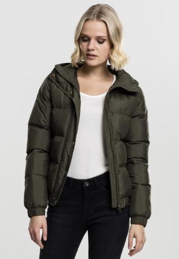 Urban Classics Ladies Hooded Puffer Jacket dark olive - XL