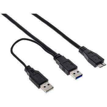 OEM USB SuperSpeed 5Gbps Y kábel 2× USB 3.0 A(M) – micro USB 3.0 B(M), 2 m, čierny (35420Y)