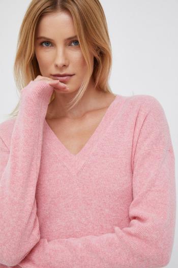 Vlnený sveter Frieda & Freddies dámsky, ružová farba, tenký,