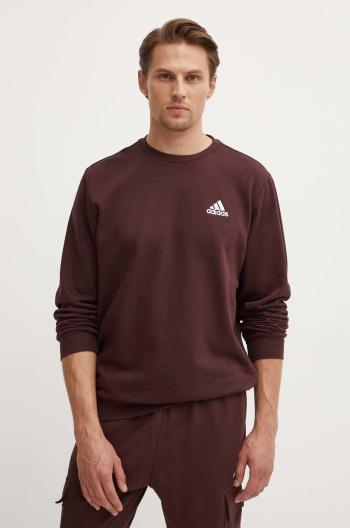 Mikina adidas Essentials pánska, hnedá farba, jednofarebná, IY9083