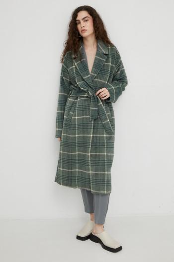 Kabát Bruuns Bazaar dámsky, zelená farba, prechodný, oversize