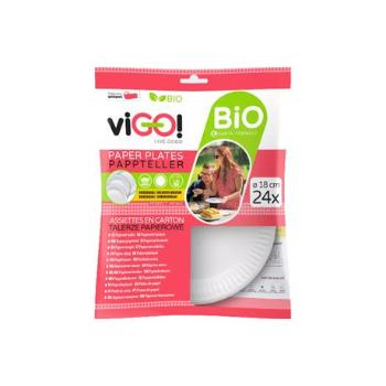VIGO Bio papierový tanier 18 cm Vigo! 24 ks