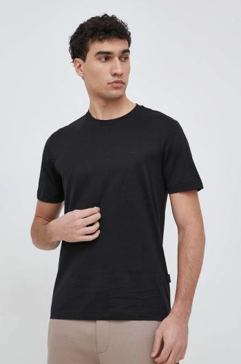 Tričko z hodvábnej zmesi Liu Jo čierna farba, jednofarebné