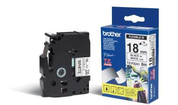 Brother TZ-FX241 / TZe-FX241, 18mm x 8m, čierna tlač/biely podklad, originálna páska