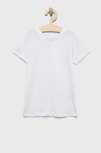 Detské bavlnené tričko OVS (2-pak) biela farba, jednofarebné