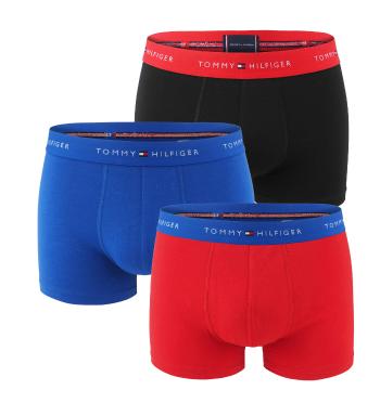 TOMMY HILFIGER - boxerky 3PACK signature cotton essentials deep crimson & black color  -XL (101-111 cm)