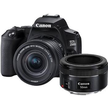 Canon EOS 250D čierny + 18 – 55 mm IS STM + 50 mm (3454C013)