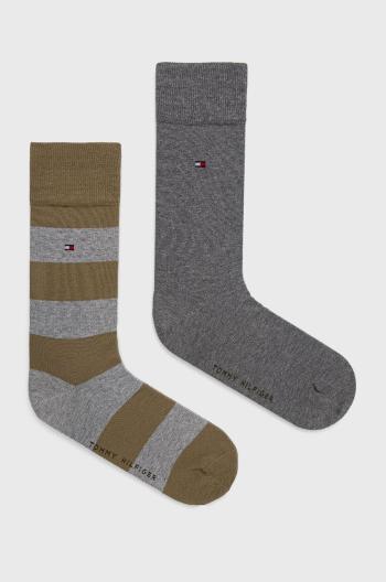 Ponožky Tommy Hilfiger (2-pak) pánske, zelená farba