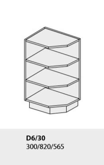 ArtExt Kuchynská linka Brerra - lesk Kuchyňa: Spodná rohová skrinka D6/30 / (ŠxVxH) 30 x 82 x 56,5 cm