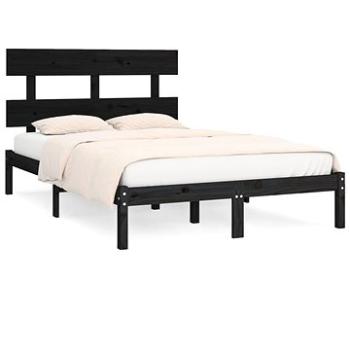 Rám postele čierny masívne drevo 200 × 200 cm, 3104697