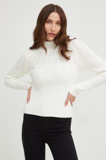 Vlnený sveter Answear Lab dámsky, biela farba, s polorolákom