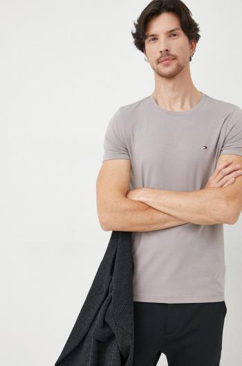 Tričko Tommy Hilfiger pánske, šedá farba, jednofarebné