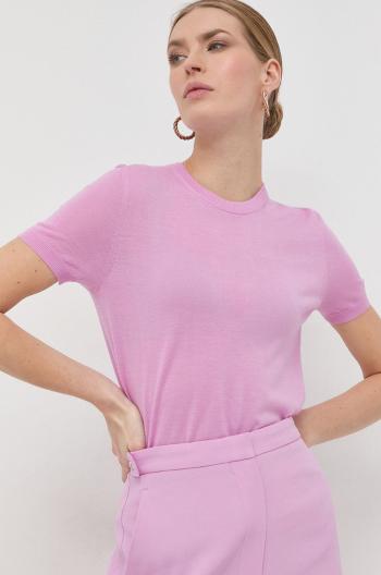 Vlnený sveter BOSS dámsky, ružová farba