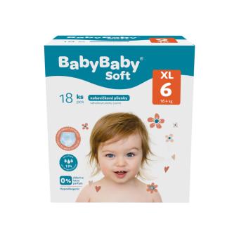 BABYBABY SOFT Plienky nohavičkové Pants veľ. 6 XL (16+ kg) 18 ks