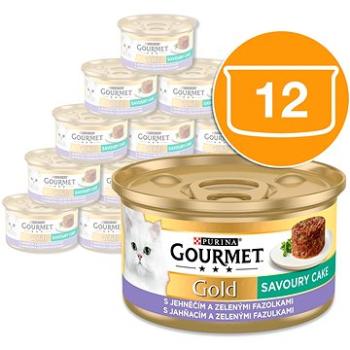 Gourmet gold Savoury Cake s jahňacím a zelenými fazuľkami 12×  85 g (8445290774804)