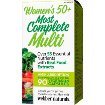 Webber Naturals Najkompletnejší multivitamín pre ženy 50+, 55 zložiek 90 kapsúl